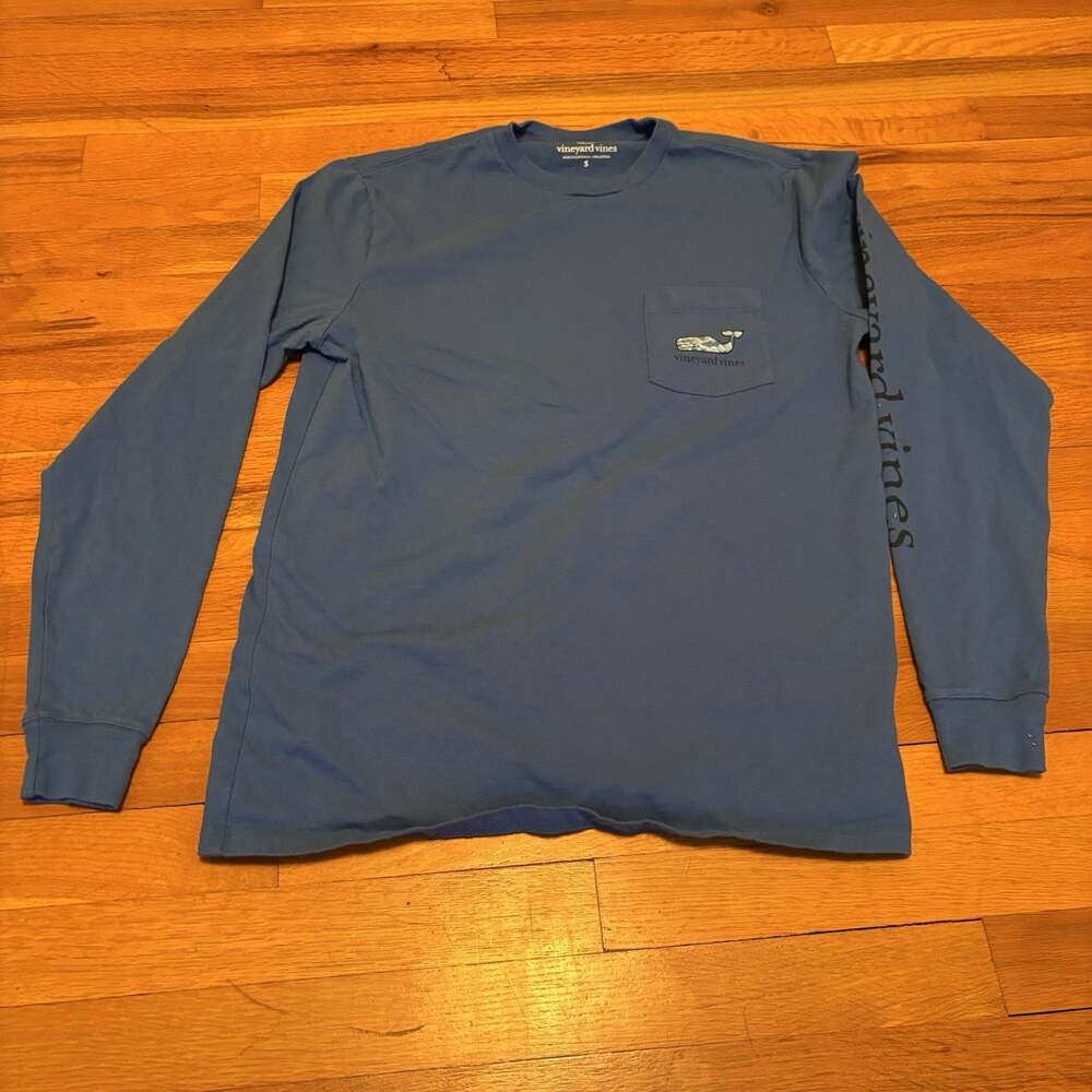 VINEYARD VINES Men’s Long Sleeve Blue Shirt Whale Small